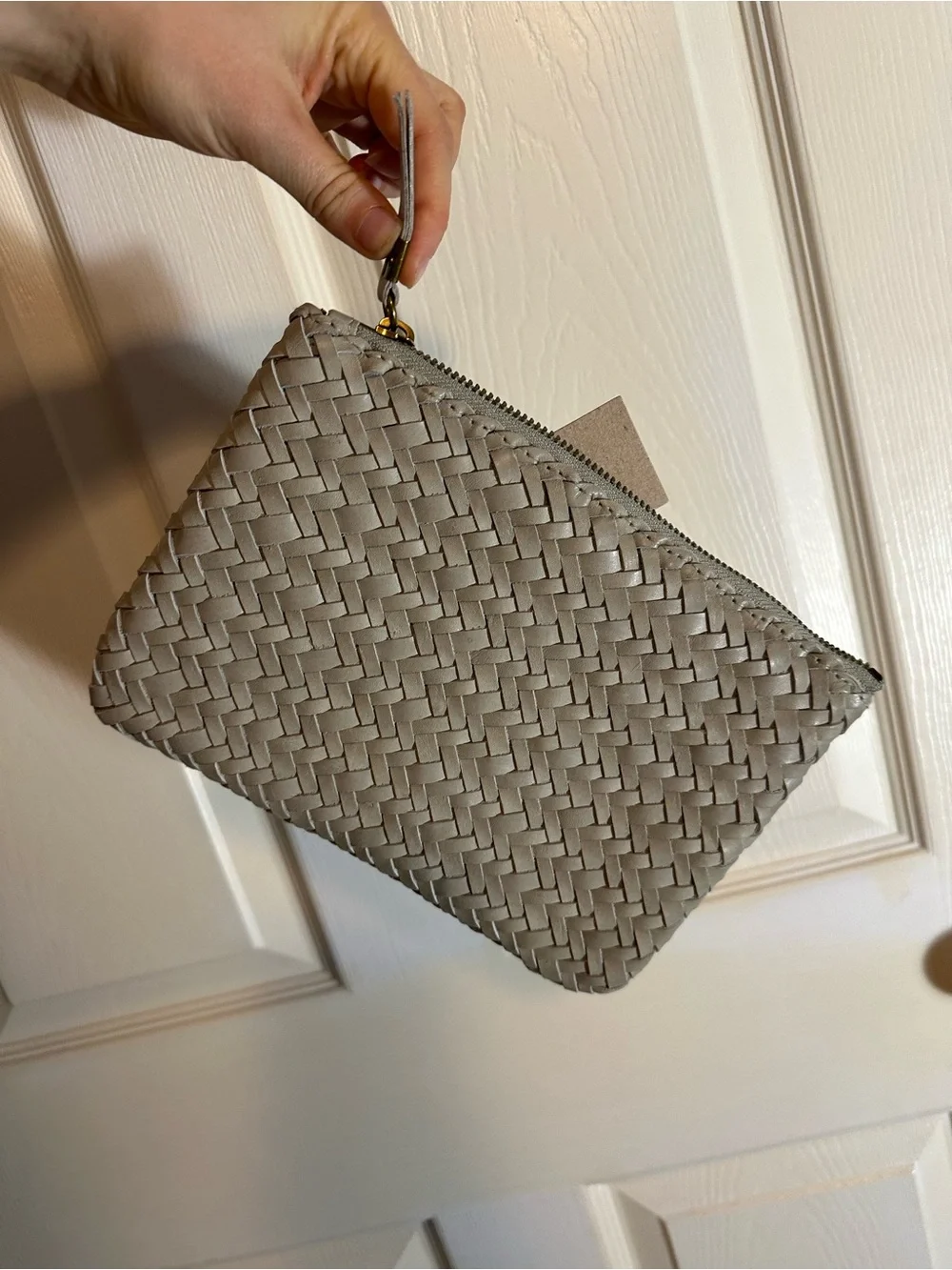 Madewell Woven Zip Wristlet - Light Taupe